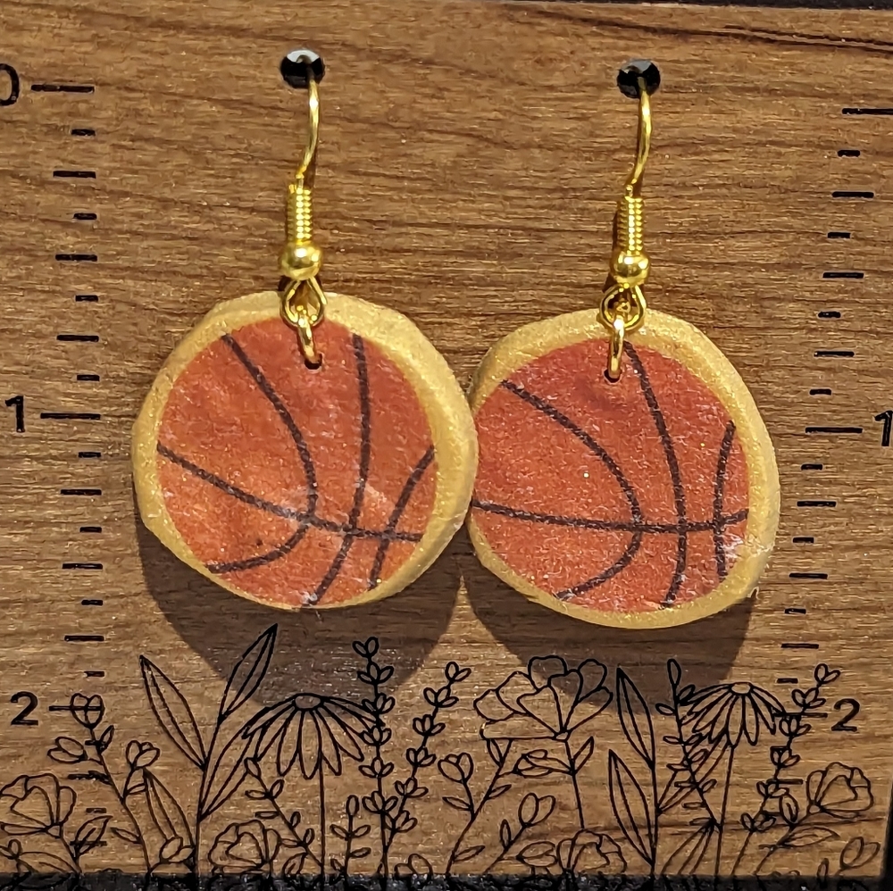 3 for $6 Item: Clay Basketball Dangly Earrings NEW!